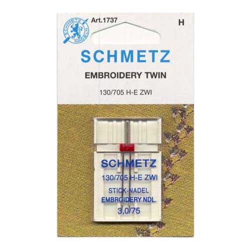 Schmetz 3.0/75 Double Embroidery Needle (1 pk)