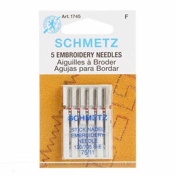 Schmetz 75/11 Embroidery Needles (5 pk)