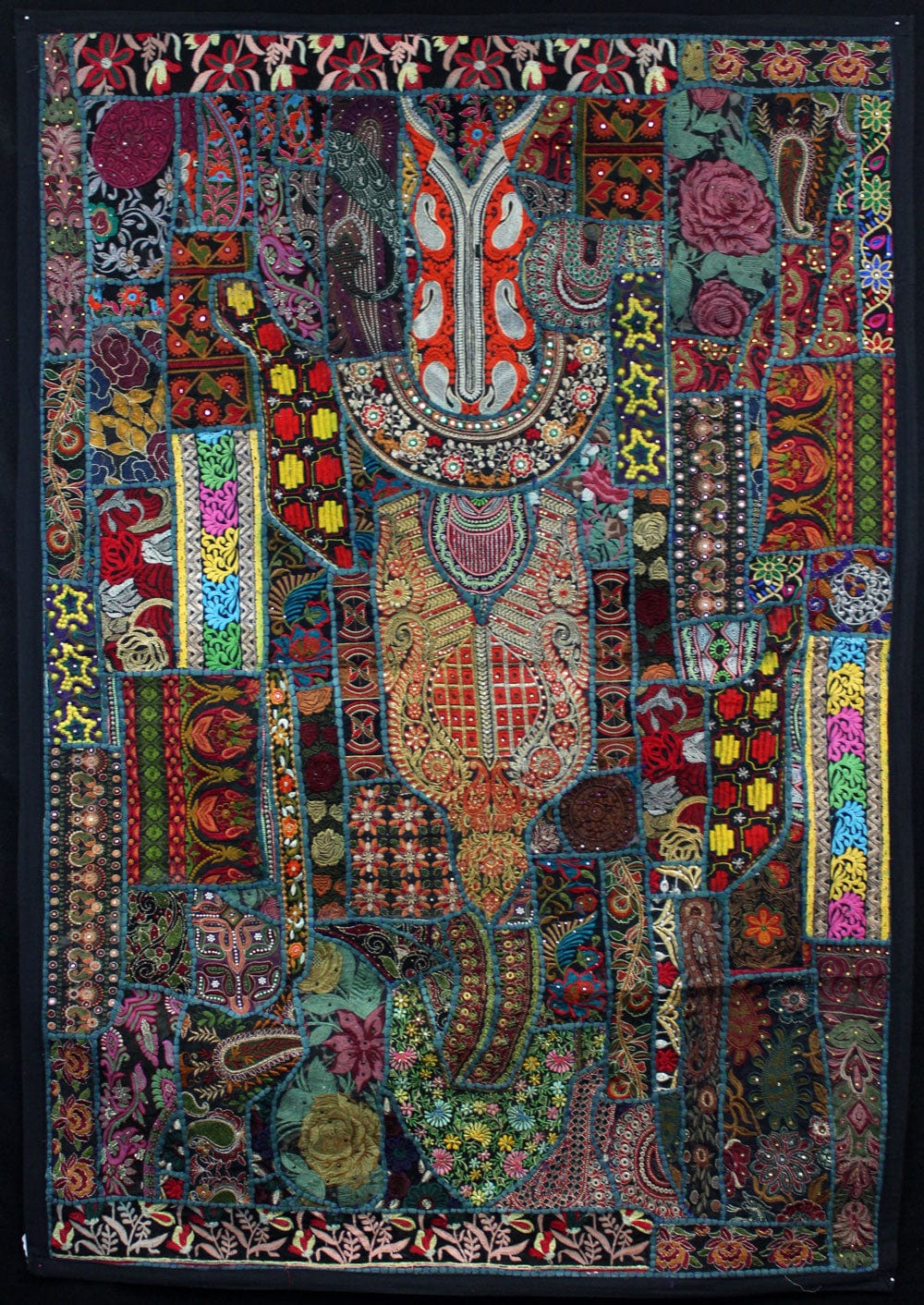 Dark Red Indian Tapestry #3