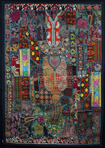 Dark Red Indian Tapestry #3