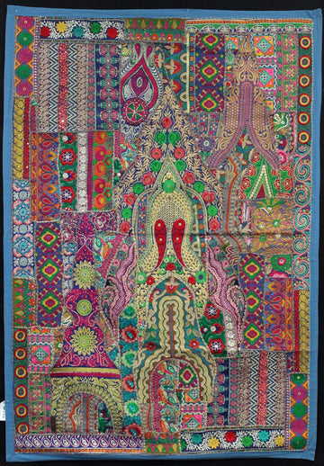 Pink and Blue Indian Tapestry #7