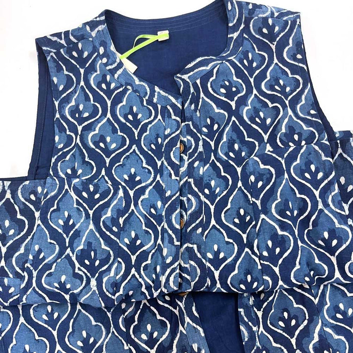 Indian Vest Examples Project Handmade Vest from India, Indigo Flowers