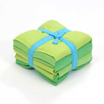 Light Green Fat Quarter Hand Dyed Cotton Fabric Bundle (lightweight)