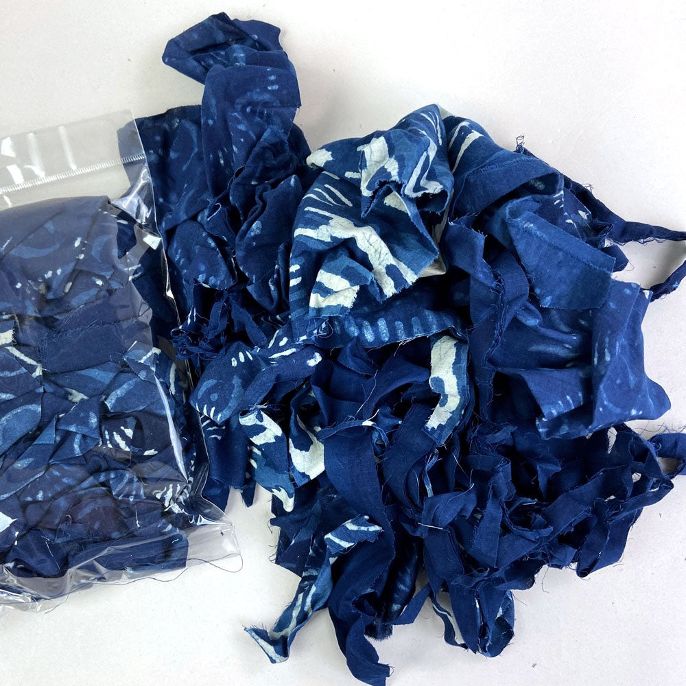 Assorted Indian Fabric Indigo Scrap Package