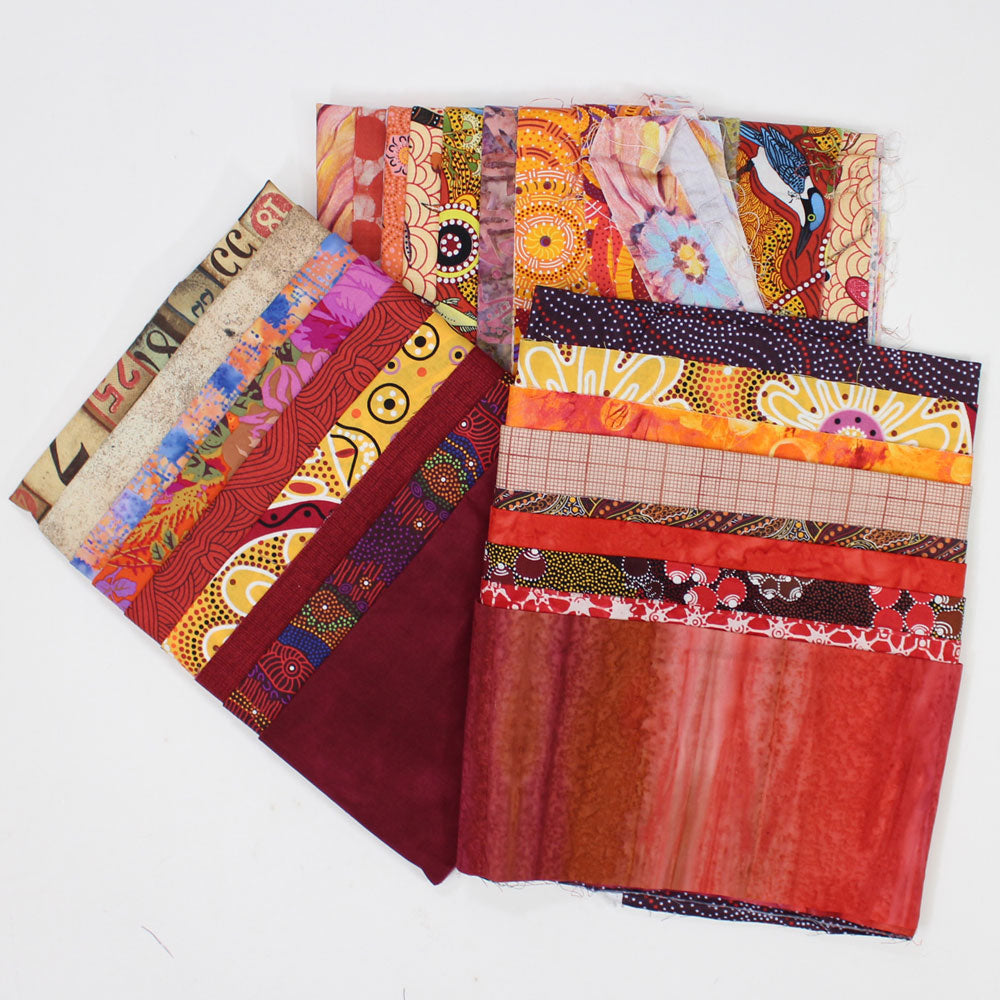 2 Yard Fabric Pack, Assorted Red/Orange/Pink Cottons