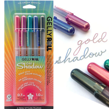 Gelly Roll Gold Shadow Bold Point Pens 5/Pkg