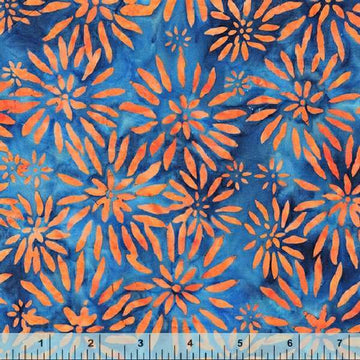 Coral Reef Batik by Jacqueline De Jonge, Stipple Lines - Sapphire
