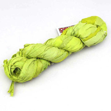 Silk Sari Ribbon, Lime Green