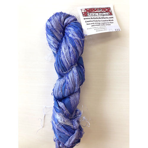 Silk Sari Ribbon, Colbalt Blue