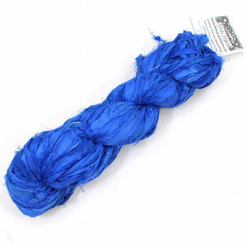 Silk Sari Ribbon, Sapphire Blue