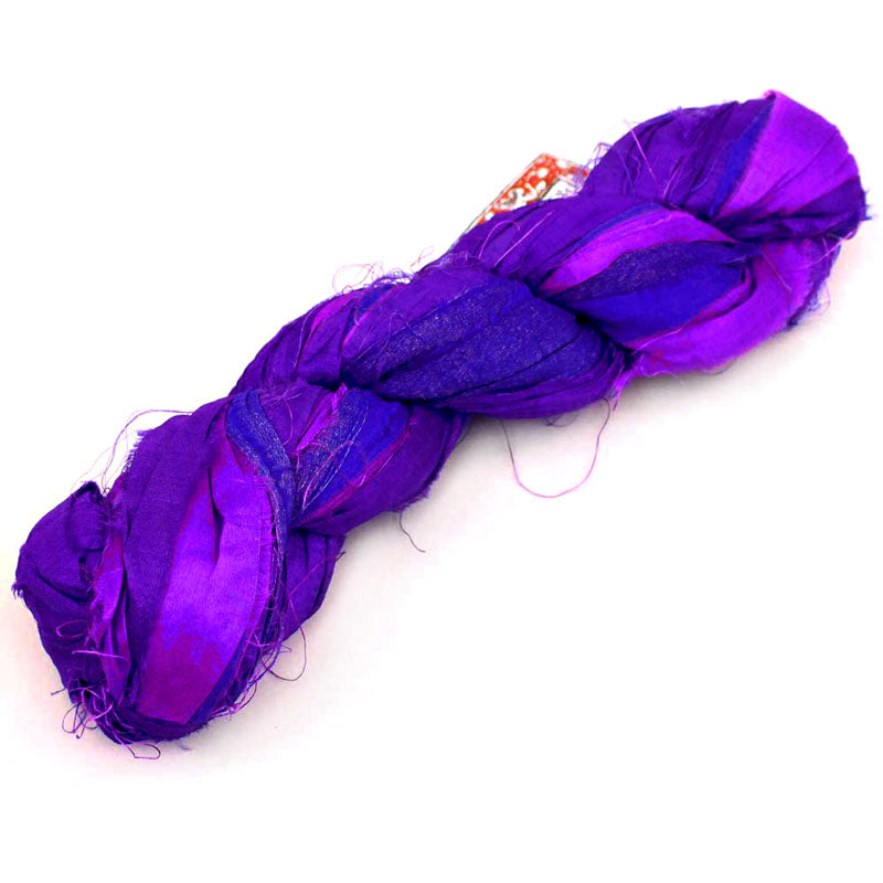 Silk Sari Ribbon, Purple