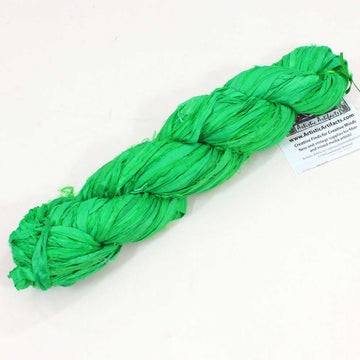 Silk Sari Ribbon, Green Grass