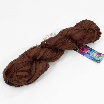 Silk Sari Ribbon, Chocolate Brown