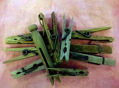 Vintage Wooden Clothes Pins