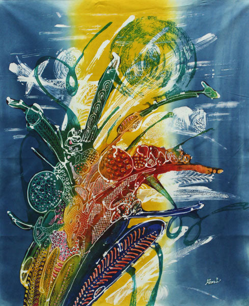 ONE LEFT AHL Ahmed Large Abstract Batik Panel