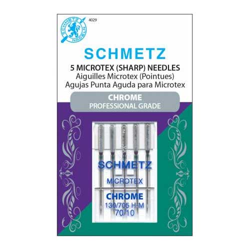 Schmetz 70/10 Microtex Chrome Needles (5 pk)