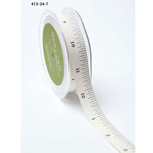 3/4 in. Ivory Canvas Ribbon, Tape Measure
