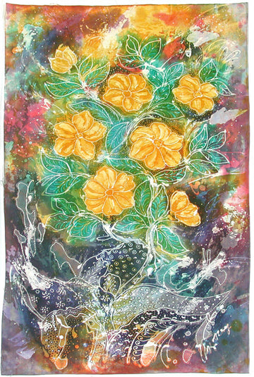 Hari Agung Batik Panel, Yellow Flowers (Medium)