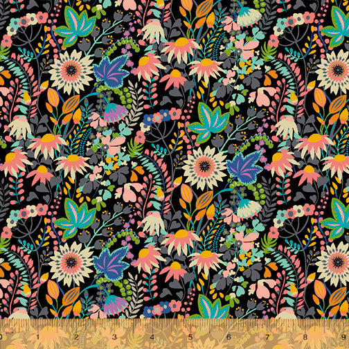 Paradiso by Sally Kelly for Windham, Flower Bed Black