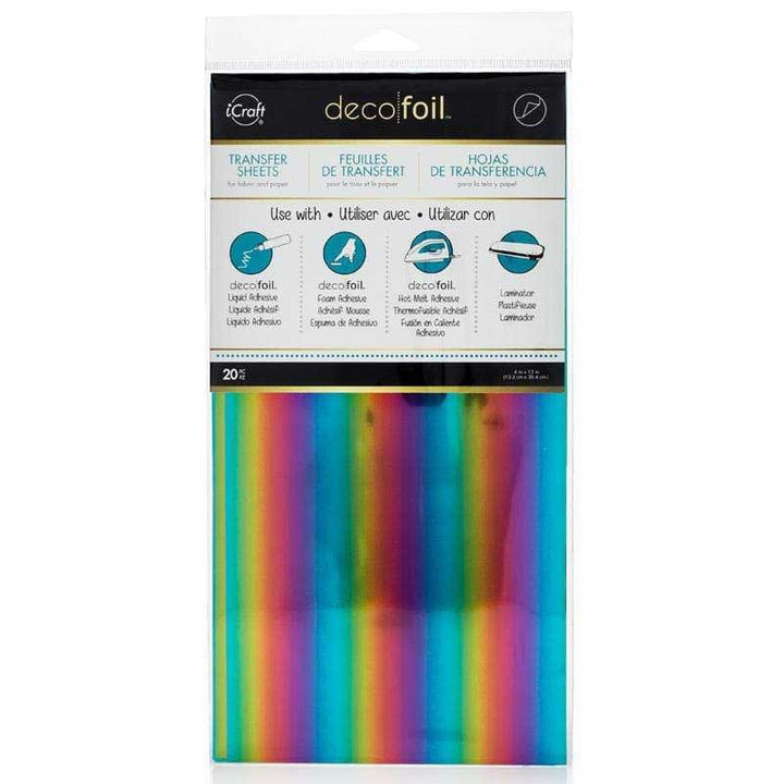 Deco Foil Transfer Foil Value Pack, Rainbow (20 sheets)
