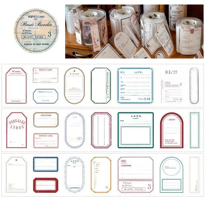 Bordered Labels Die-Cut Washi Labels