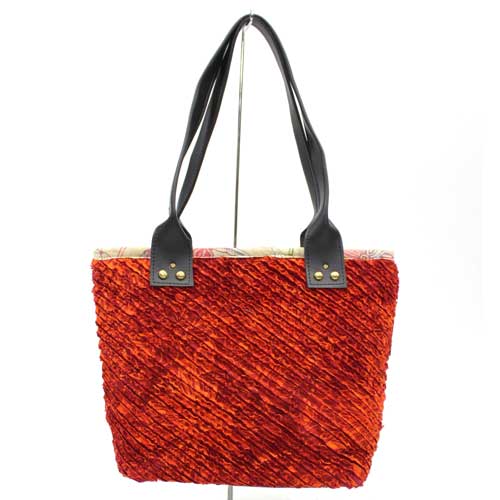 Batik Chenille Purse by Tiara Handicraft, Red Orange