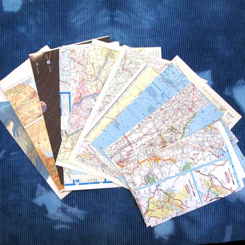 Maps vintage paper collage pack