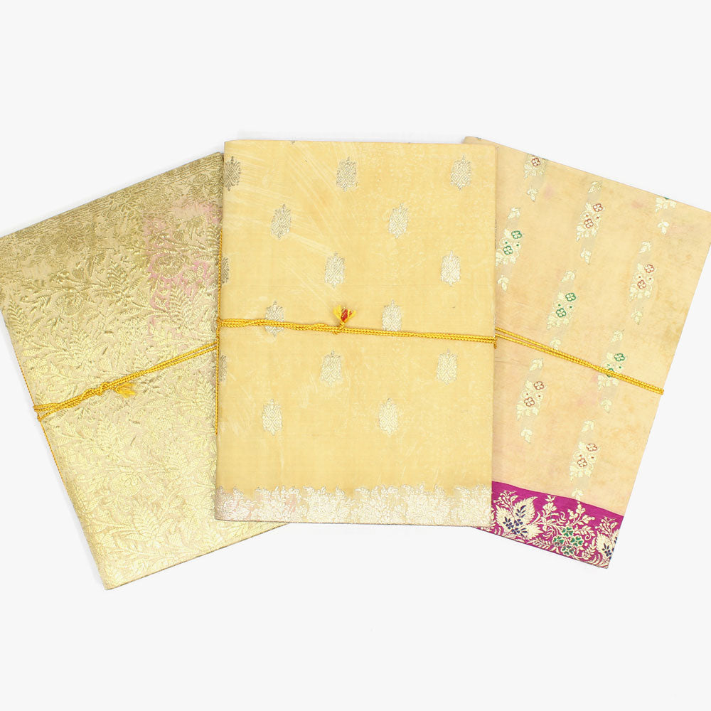 Large Vintage Gold Sari Covered Handmade Paper Journal