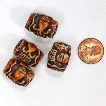Asian Inspired Resin Beads, Short Cylinders