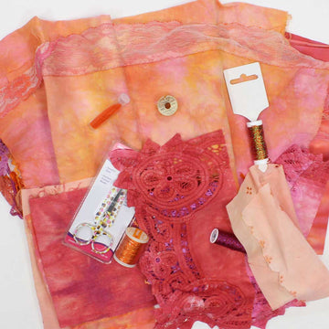 Oranges/ Pinks Hand Dyed Treasure Bag