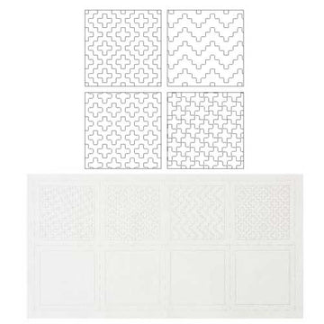 Preprinted Cloth for Coasters, Hitome-zashi White
