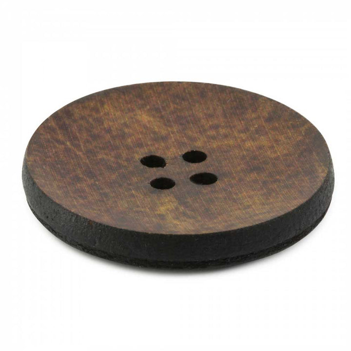 Leather Button, Brown 30mm