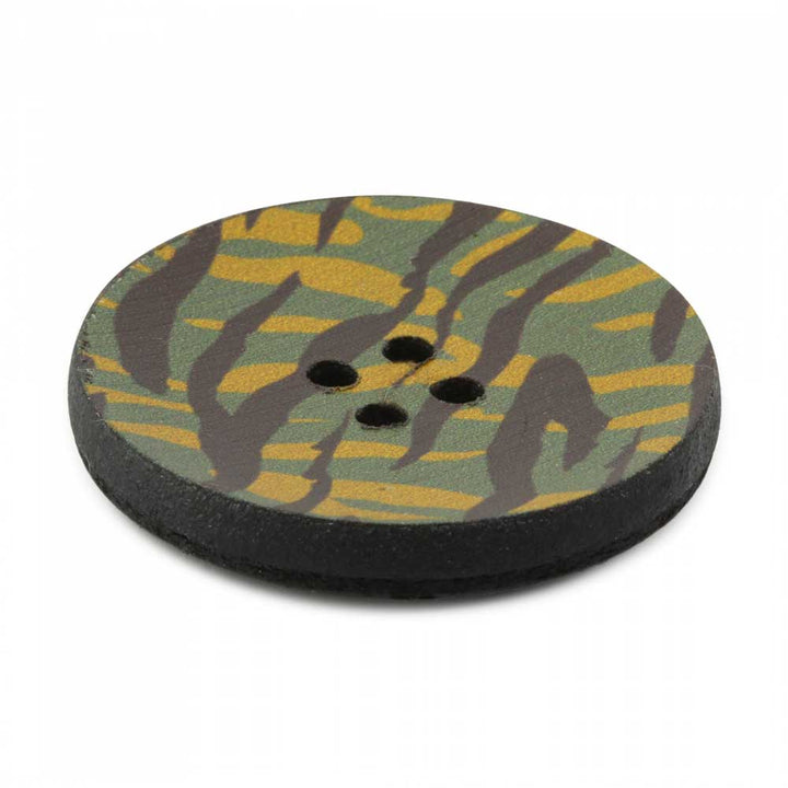 Leather Button, Multi Print 30mm