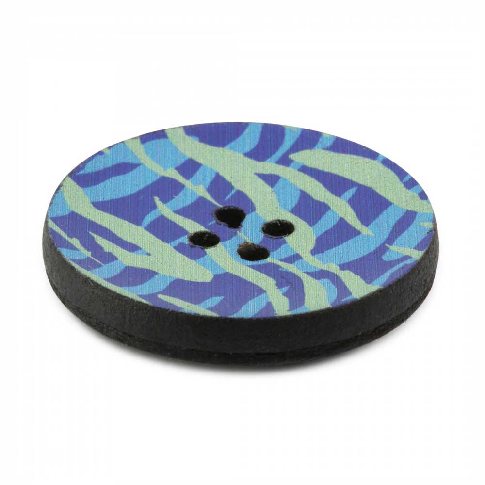 Leather Button, Multi Print 30mm