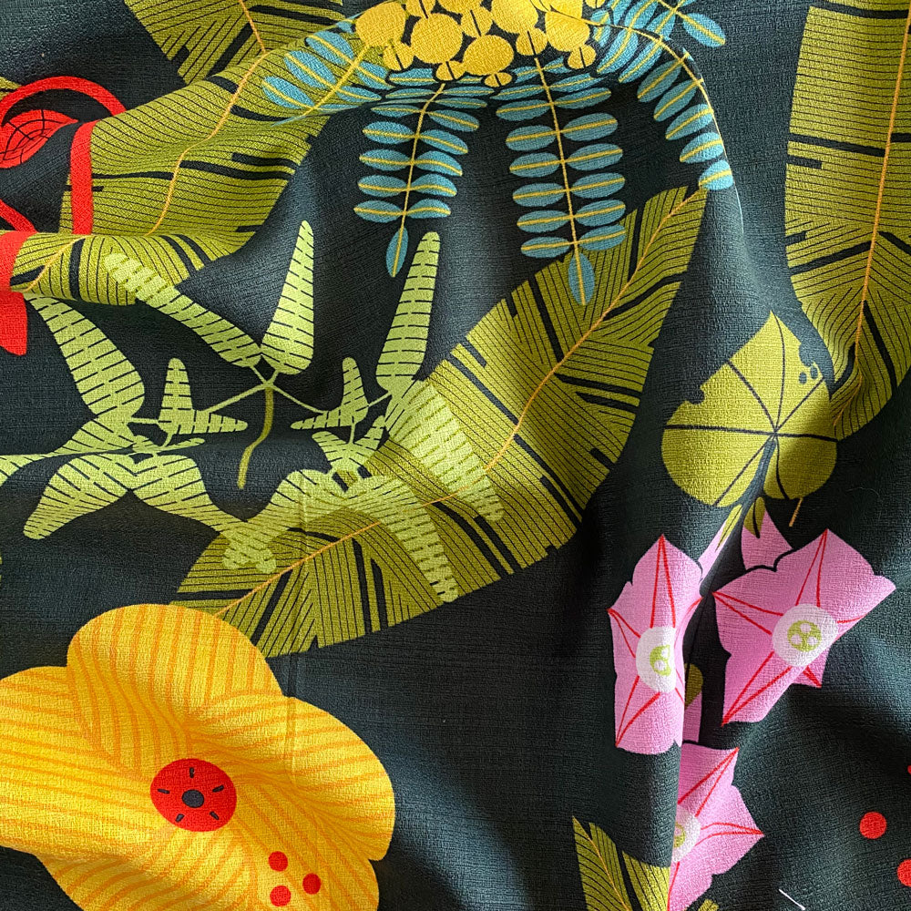 Charley Harper Hawaiian Volcanoes, Foliage in Barkcloth