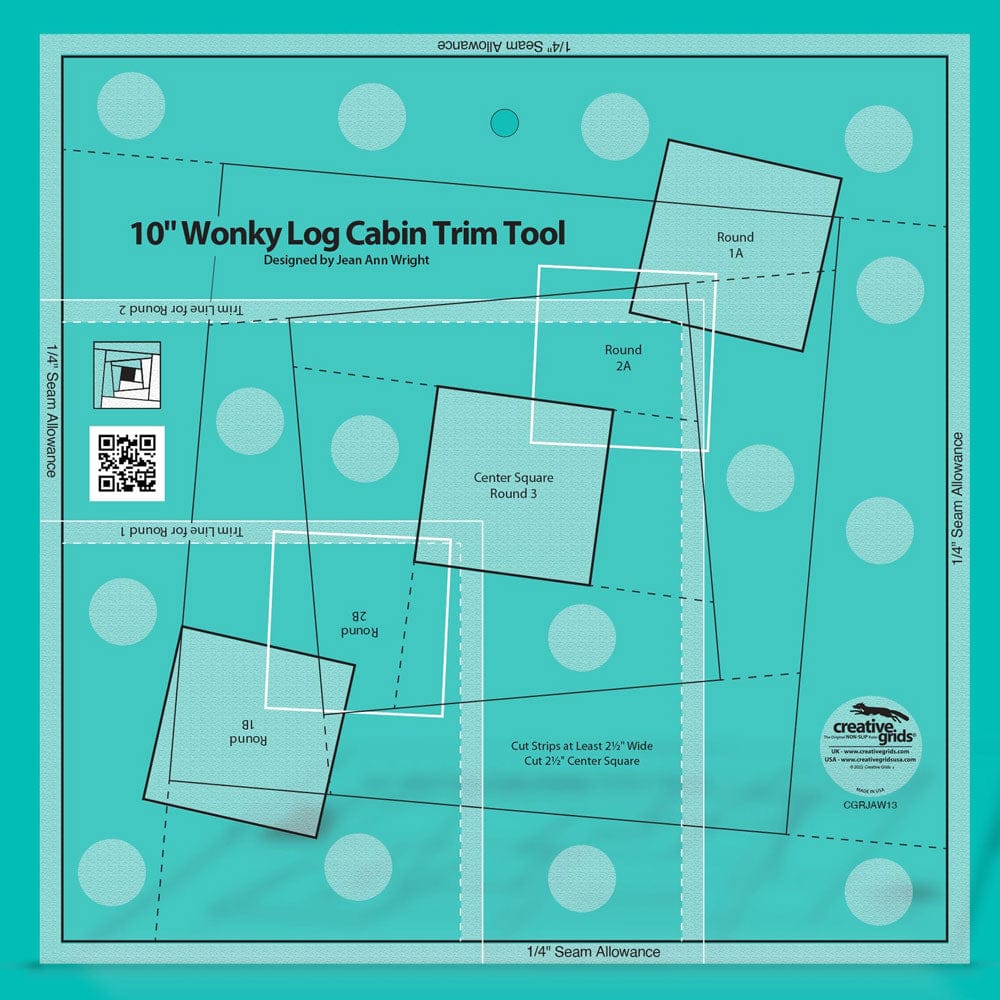 Log Cabin Trim Tool - 10 in. Wonky Log Cabin Ruler