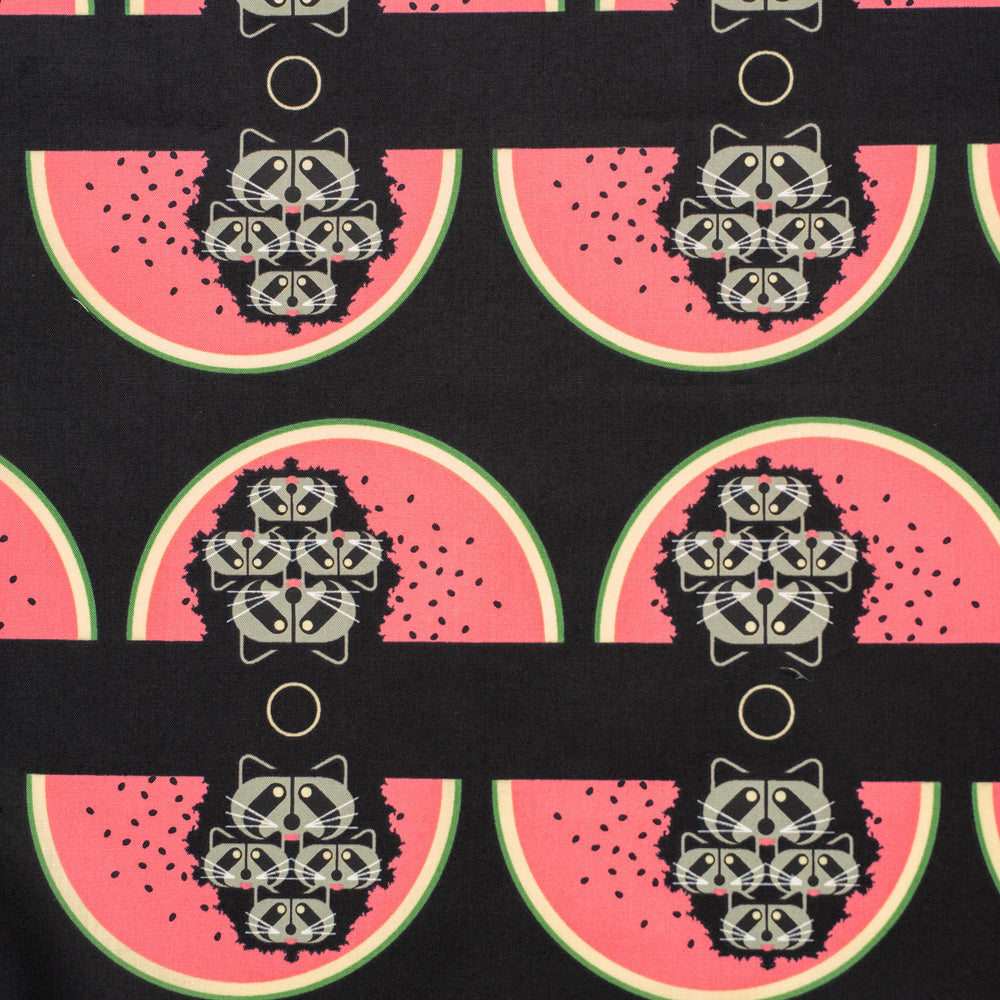 Charley Harper Cats and Raccs, Watermelon Moon