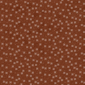 Harmony from Figo Fabrics- Crosses on Rust (linen/cotton)