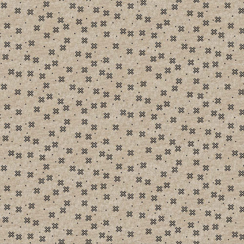 Harmony from Figo Fabrics- Crosses on Natural (linen/cotton)