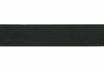 1.5 inch Cotton Webbing/Strapping- BLACK- sold per yard.