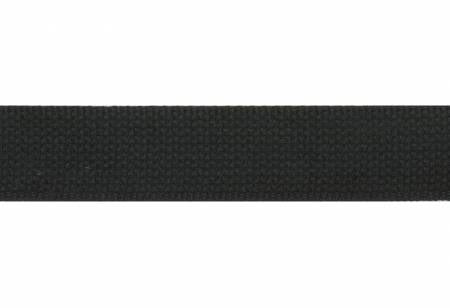 1.5 inch Cotton Webbing/Strapping- BLACK- sold per yard.