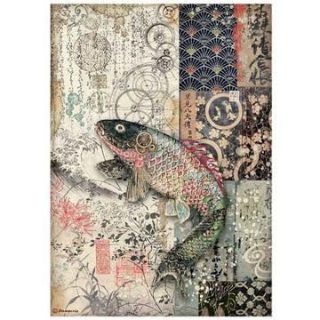 Mechanical Fish, Sir Vagabond in Japan Rice Paper Decoupage Sheet