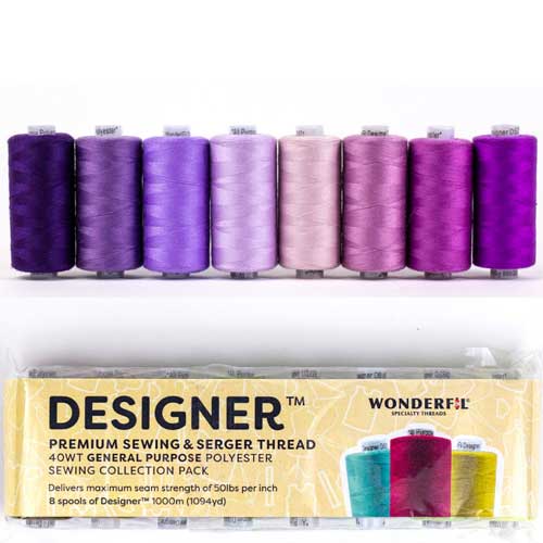 Custom Designer Thread Designer Thread Pack in Purples for General Sewing