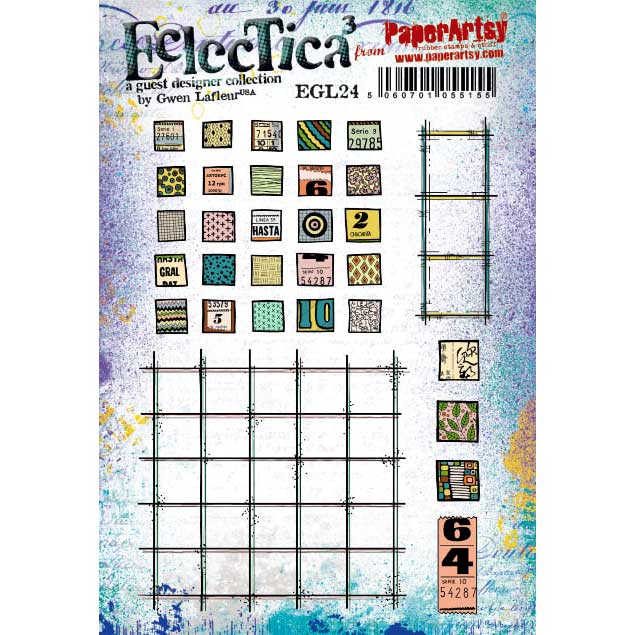 *TWO LEFT* Eclectica Stamp Collection #24 by Gwen Lafleur, Grids Gone Wild - Squares