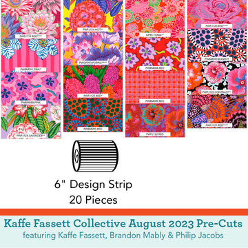 6 in. Strip Roll in Hot, Kaffe Fassett Collective, August 2023