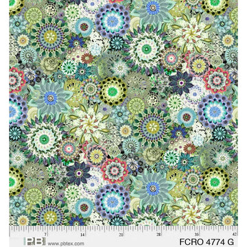 Floral Crochet in Green, 108 in. wideback