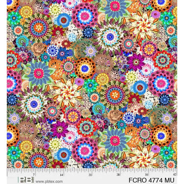 Floral Crochet in Multi, 108 in. wideback