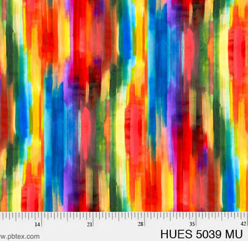 Hues Painted Rainbow Stripe, 108" Wideback