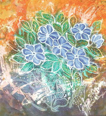 Hari Agung Batik Panel, Blue Flowers (Mini)