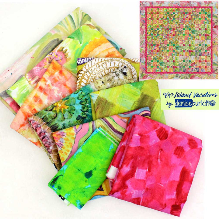 Island Vacation Basket Weave Quilt Fabric Kit